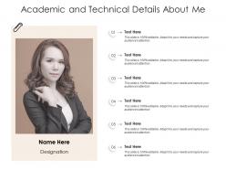 Academic and technical details about me infographic template
