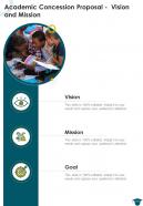 Academic Concession Proposal Vision And Mission One Pager Sample Example Document