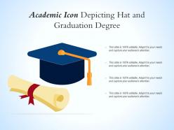 Academic icon depicting hat and graduation degree