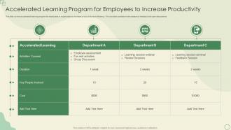 Accelerated Learning Program For Employees To Increase Productivity