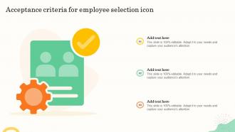 Acceptance Criteria For Employee Selection Icon