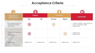 Acceptance criteria project analysis templates bundle ppt graphics