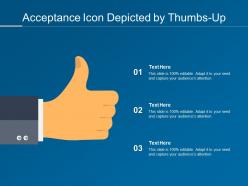 Acceptance icon depicted by thumbs up