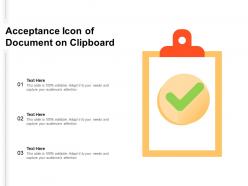 Acceptance icon of document on clipboard