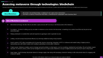 Accessing Metaverse Through Technologies Blockchain Metaverse Everything AI SS V