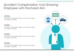Accident compensation icon showing employee with fractured arm