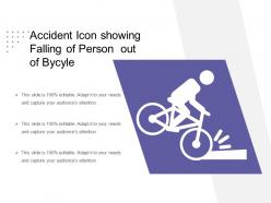 Accident icon showing falling of person out of bycyle