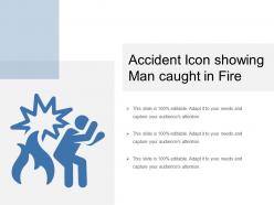 Accident icon showing man caught in fire