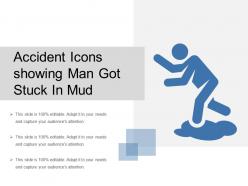 Accident icon showing man got stuck in mud
