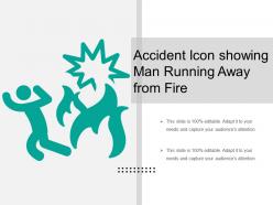 Accident icon showing man running away from fire