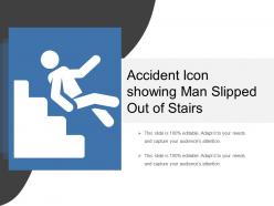 Accident icon showing man slipped out of stairs