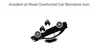 Accident On Road Overturned Car Monotone Icon In Powerpoint Pptx Png And Editable Eps Format