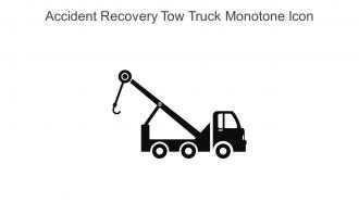 Accident Recovery Tow Truck Monotone Icon In Powerpoint Pptx Png And Editable Eps Format