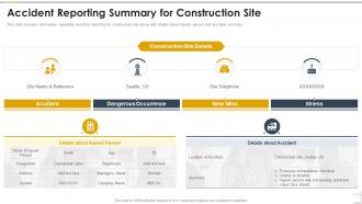 Accident Reporting Summary For Construction Site Construction Playbook