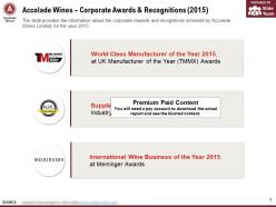 Accolade wines corporate awards and recognitions 2015