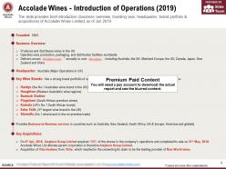 Accolade wines introduction of operations 2019