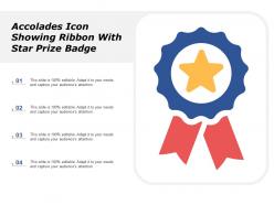 Accolades Icon Showing Ribbon With Star Prize Badge