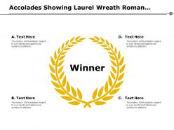 Accolades showing laurel wreath roman victory sign prize