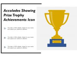 Accolades showing prize trophy achievements icon