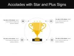 Accolades with star and plus signs