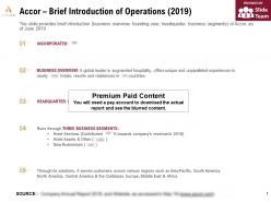 Accor brief introduction of operations 2019
