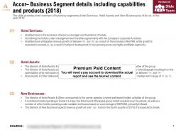 Accor business segment details including capabilities and products 2018