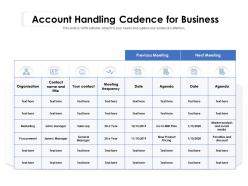 Account handling cadence for business
