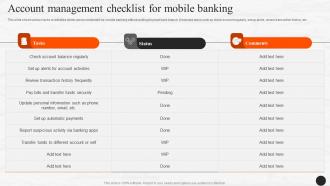 Account Management Checklist For Mobile Banking E Wallets As Emerging Payment Method Fin SS V
