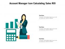 Account manager icon calculating sales roi