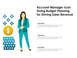 Account manager icon doing budget planning for driving sales revenue