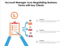 Account manager icon negotiating business terms with key clients