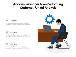 Account manager icon performing customer funnel analysis