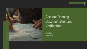 Account Opening Documentation And Verification PPT Sample AT