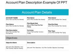Account plan description example of ppt