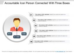 Accountable icon person connected with three boxes