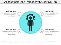Accountable icon person with gear on top