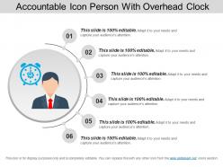 Accountable icon person with overhead clock