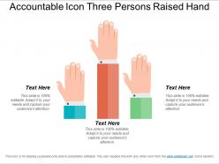 Accountable icon three persons raised hand