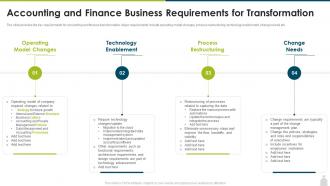 Accounting and finance business requirements finance and accounting transformation strategy