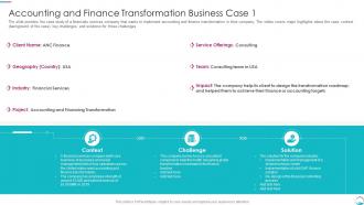 Accounting And Finance Transformation Business Case Implementing Transformation Restructure