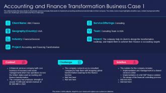 Accounting And Finance Transformation Business Case Overview Finance Transformation Change