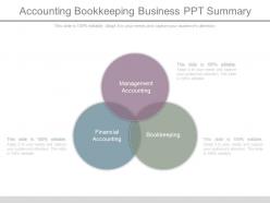 Accounting Bookkeeping Business Ppt Summary