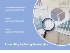 Accounting factoring receivables ppt powerpoint presentation icon cpb