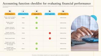 Accounting Function Checklist For Evaluating Financial Performance