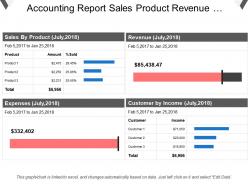 Accounting report sales product revenue expenses customer incomed