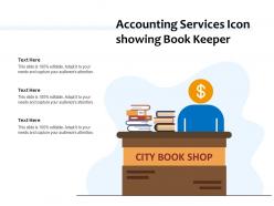 Accounting services icon showing book keeper