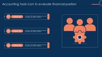 Accounting Tools Icon To Evaluate Financial Position