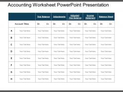 Accounting worksheet powerpoint presentation