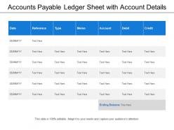 Accounts payable ledger sheet with account details