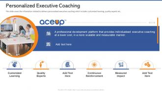 Aceup investor funding elevator personalized executive coaching ppt slides file formats